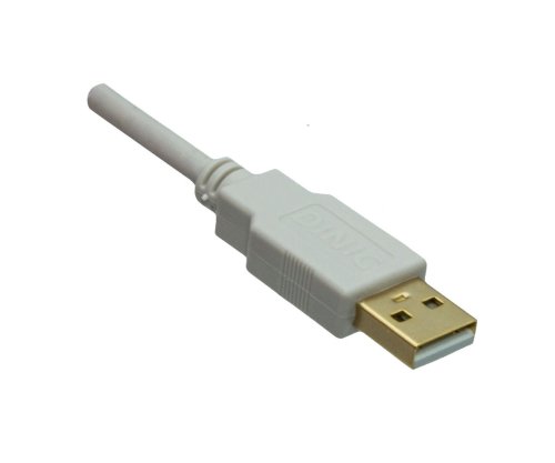 HQ USB 2.0 Cable A male to B male, 28 AWG / 2C, 26 AWG / 2C, white, 5,00m